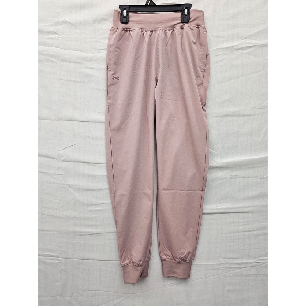 Under‎ Armour Womens Rival Hi Rise Woven Pant Pink Joggers 1382727 XS NEW